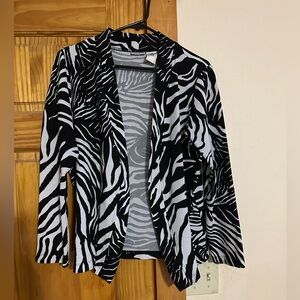 Liz Baker Black and Zebra Print Jacket